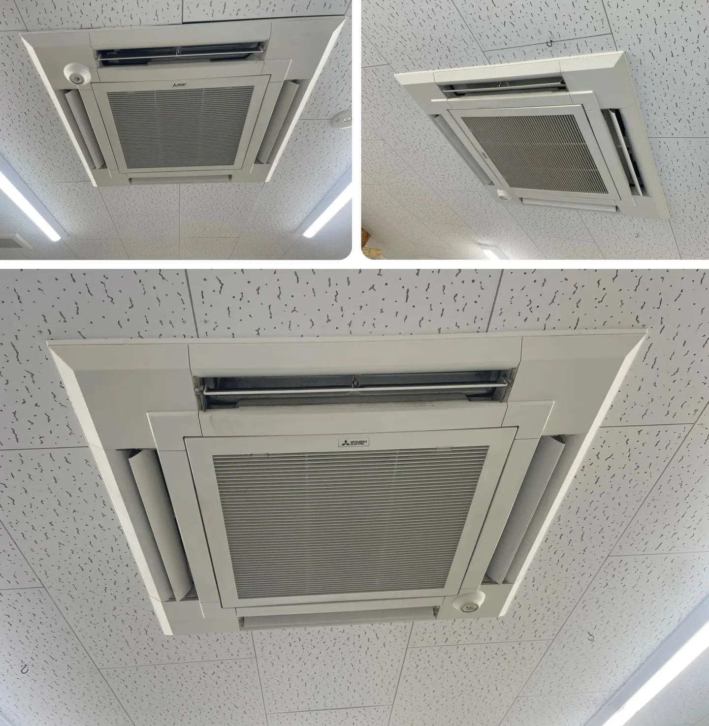 本日は業務用の天井埋込4方向エアコンを3台クリーニングさせて...